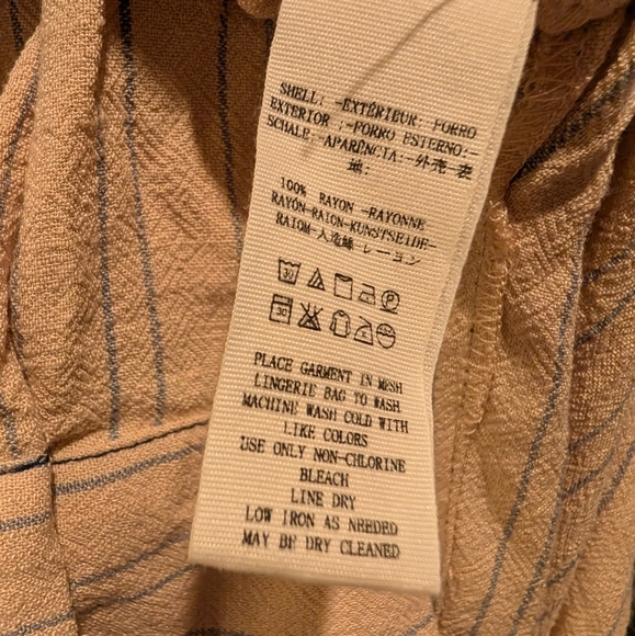 FP Free People Audrey linen blend stripe midi shirt dress (Belt Not Included) - Picture 11 of 13